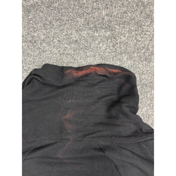 Athleta Cardigan Sweater Women's Medium Black Open Front Pockets Stretch Knit - Picture 7 of 7